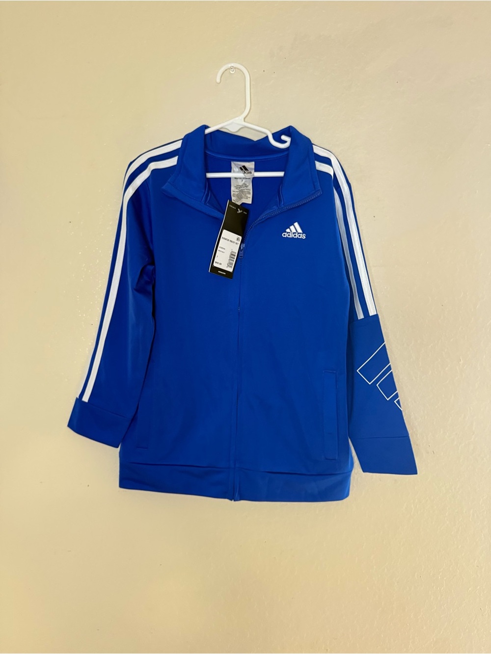 adidas Royal Blue Track Jacket with White Stripes
